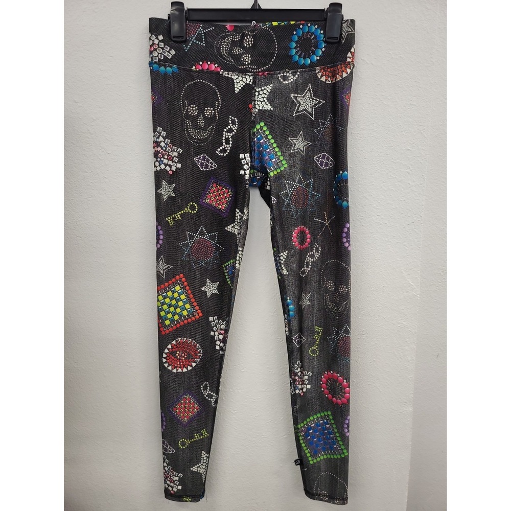 Terez Skull Star Porwer Performance Leggings Multicolor Size Large